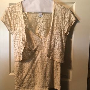 Two piece cream lace tank set